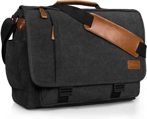 STARER MEN MESSENGER BAG 15,6 Zoll, wasserdichte Leinwand Computer Tasche Arbeitstasche, Laptop Schultertasche Briefkasten Tasche
