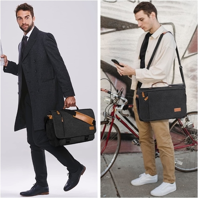 STARER MEN MESSENGER BAG 15,6 Zoll, wasserdichte Leinwand Computer Tasche Arbeitstasche, Laptop Schultertasche Briefkasten Tasche