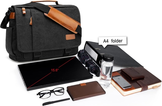 STARER MEN MESSENGER BAG 15,6 Zoll, wasserdichte Leinwand Computer Tasche Arbeitstasche, Laptop Schultertasche Briefkasten Tasche
