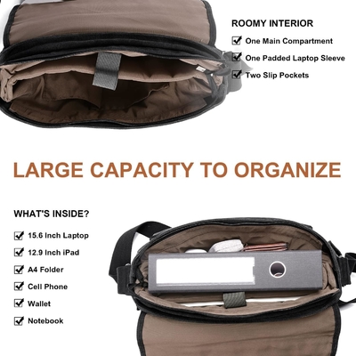 STARER MEN MESSENGER BAG 15,6 Zoll, wasserdichte Leinwand Computer Tasche Arbeitstasche, Laptop Schultertasche Briefkasten Tasche