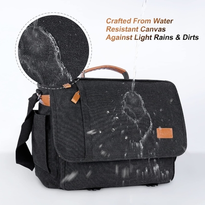 STARER MEN MESSENGER BAG 15,6 Zoll, wasserdichte Leinwand Computer Tasche Arbeitstasche, Laptop Schultertasche Briefkasten Tasche