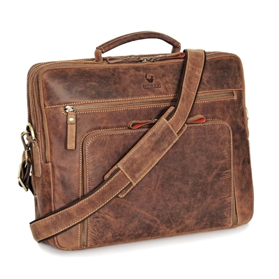 Laptop-Tasche San Francisco 17 Zoll Handgefertigte Leder-Schultertasche für Notizbuch Ich Aktentasche für Büro,
