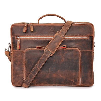Laptop-Tasche San Francisco 17 Zoll Handgefertigte Leder-Schultertasche für Notizbuch Ich Aktentasche für Büro,
