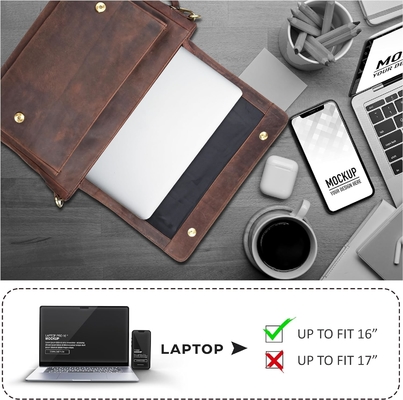 - Laptop-Briefkasten-Tasche für College, Büro, verstellbare Schulter