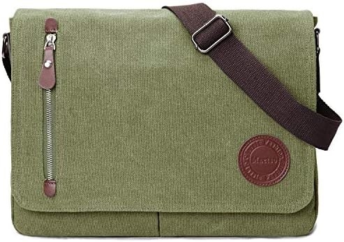 VINTAGE CANVAS SATCHEL MESSENGER BAG FÜR Männern Frauen,Reise-SCHULTERBAG 13,5 "Laptop-TASCHEN Büchertasche