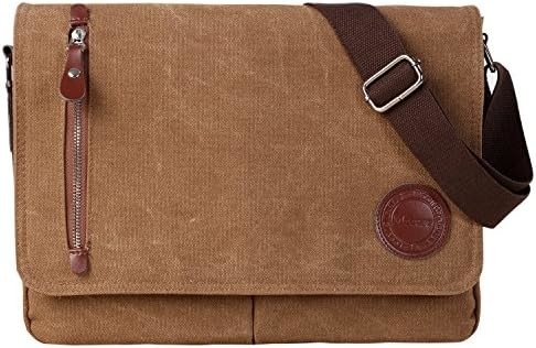VINTAGE CANVAS SATCHEL MESSENGER BAG FÜR Männern Frauen,Reise-SCHULTERBAG 13,5 "Laptop-TASCHEN Büchertasche