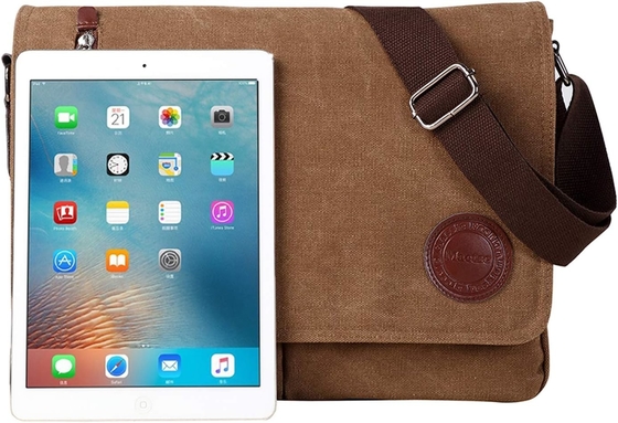 VINTAGE CANVAS SATCHEL MESSENGER BAG FÜR Männern Frauen,Reise-SCHULTERBAG 13,5 "Laptop-TASCHEN Büchertasche