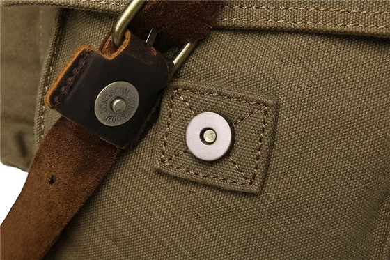 Vintage Militärleder Leinwand Laptop-Tasche Messenger-Taschen Medium