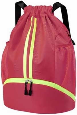 HOEDIA SPORTS DRAWSTRING-Rücksack - STRING SWIM GYM-TASCH mit Schuhfach und feuchtschutzfähiger Tasche für Frauen und Männer