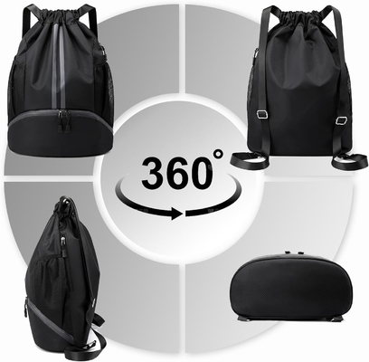 HOEDIA SPORTS DRAWSTRING-Rücksack - STRING SWIM GYM-TASCH mit Schuhfach und feuchtschutzfähiger Tasche für Frauen und Männer