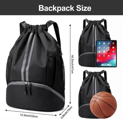 HOEDIA SPORTS DRAWSTRING-Rücksack - STRING SWIM GYM-TASCH mit Schuhfach und feuchtschutzfähiger Tasche für Frauen und Männer