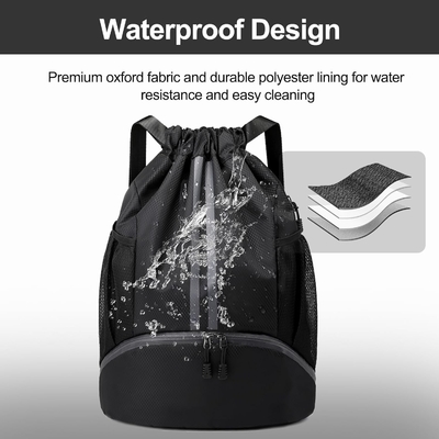 HOEDIA SPORTS DRAWSTRING-Rücksack - STRING SWIM GYM-TASCH mit Schuhfach und feuchtschutzfähiger Tasche für Frauen und Männer