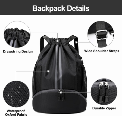 HOEDIA SPORTS DRAWSTRING-Rücksack - STRING SWIM GYM-TASCH mit Schuhfach und feuchtschutzfähiger Tasche für Frauen und Männer