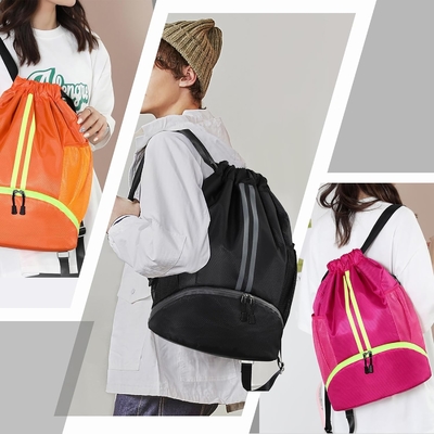 HOEDIA SPORTS DRAWSTRING-Rücksack - STRING SWIM GYM-TASCH mit Schuhfach und feuchtschutzfähiger Tasche für Frauen und Männer
