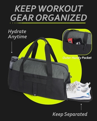 BAGSMART Fitness-Taschen für Männer Frauen, zusammenklappbare Reisetasche, leichte Wochenend-Tasche mit Schuhraum,