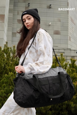 BAGSMART Fitness-Taschen für Männer Frauen, zusammenklappbare Reisetasche, leichte Wochenend-Tasche mit Schuhraum,