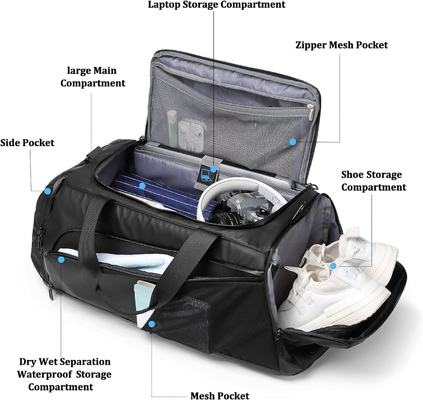 Gymnastik-Duffle-Tasche wasserdichte Sport-Duffle-Taschen Reise-Wochenende-Tasche für Männer Frauen Übernachtungstasche mit Schuhfach