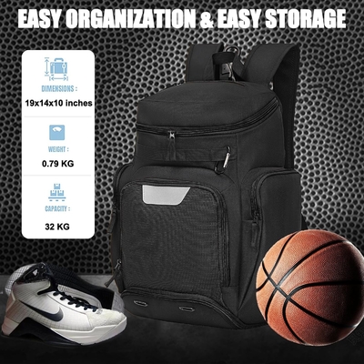 Basketball-Rücksack GROSSE Sporttasche, Fitness-Tasche mit Ballraum und Schuhraum zum Speichern