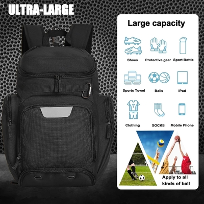 Basketball-Rücksack GROSSE Sporttasche, Fitness-Tasche mit Ballraum und Schuhraum zum Speichern