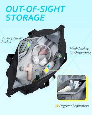BAGSMART Fitness-Tasche mit Schuhfach und nasser Tasche, Leichtgewicht Sport-Reise-Duffel-Tasche, C TO STORE Sport-Schuhe WATER