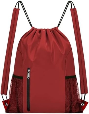 BEEGREEN DRAWSTRING-BACK-GYM-BAG, LARGE SPORTS BAG, STRING RACKBACK CINCH BAG für Männer und Frauen Rot