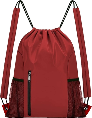 BEEGREEN DRAWSTRING-BACK-GYM-BAG, LARGE SPORTS BAG, STRING RACKBACK CINCH BAG für Männer und Frauen Rot