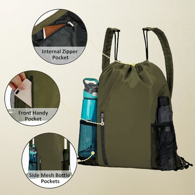BEEGREEN DRAWSTRING-BACK-GYM-BAG, LARGE SPORTS BAG, STRING RACKBACK CINCH BAG für Männer und Frauen Rot
