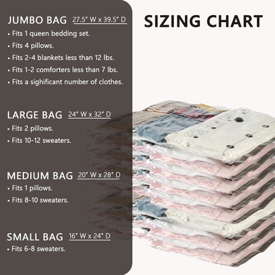 SUOCO 8 mittlere Vakuumspeicherbeutel, Raum spart Taschen mit Reisehandpumpe, Kompressionsluftdichte Versiegelungsbeutel für Kleidung