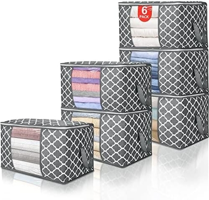 90L große Lagertaschen, 6 Packungen Kleidung Lagertaschen Klappschrank-Organisatoren Lagertaschen mit verstärktem Griff