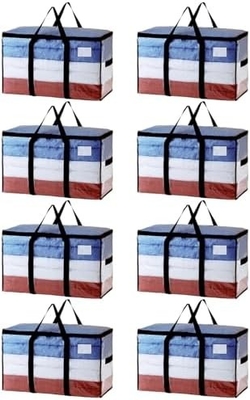 TAILI Extragroße Bewegungsbeutel, 4 Pakete Schwergewichts-Taschen für die Lagerung mit sichtbarem Fenster, Umwicklungsgriffe, Lagertasche