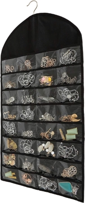 FORAINEAM 3 Packung HANGENDE JEWELERY ORGANIZER 32 Taschen 18 Haken und Schleifen HALTEN HALTER EARRINGS Armbandring Anzeige