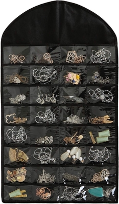 FORAINEAM 3 Packung HANGENDE JEWELERY ORGANIZER 32 Taschen 18 Haken und Schleifen HALTEN HALTER EARRINGS Armbandring Anzeige