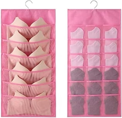 LIREX BRA Lagerorganisator mit 10 Taschen, 1 Packung klappbare Unterwäsche Hängender Organisator für Kleiderschrank Wandmontage BRA HAN