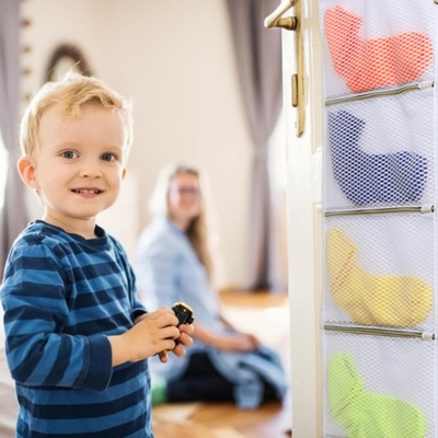 Hängender Schrank-Organisator mit Taschen, 2-Pack Socken-Organisatoren zum Waschen und Trocknen, Lagertaschen können Socken organisieren,