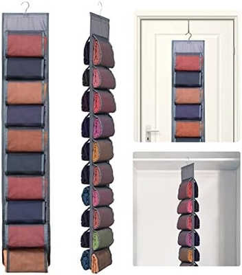 Legging Storage Organisator für Schrank, Hanging Schrank Organisator System, Graue Kleidung Schränke Halter mit 20 Rollen