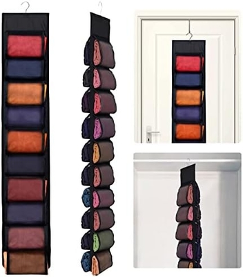 Legging Storage Organisator für Schrank, Hanging Schrank Organisator System, Graue Kleidung Schränke Halter mit 20 Rollen