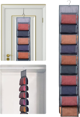 Legging Storage Organisator für Schrank, Hanging Schrank Organisator System, Graue Kleidung Schränke Halter mit 20 Rollen