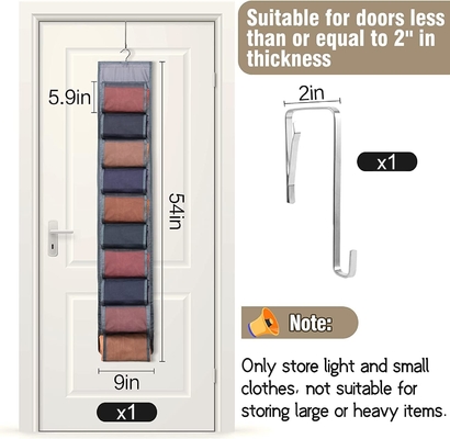 Legging Storage Organisator für Schrank, Hanging Schrank Organisator System, Graue Kleidung Schränke Halter mit 20 Rollen