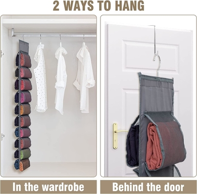 Legging Storage Organisator für Schrank, Hanging Schrank Organisator System, Graue Kleidung Schränke Halter mit 20 Rollen