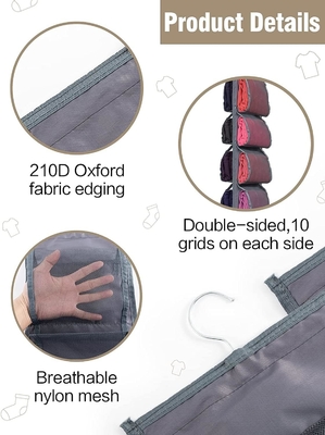 Legging Storage Organisator für Schrank, Hanging Schrank Organisator System, Graue Kleidung Schränke Halter mit 20 Rollen