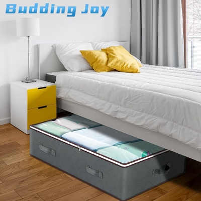 Budding Joy 90L Unterbett-Speicherbehälter, Schrank-Organisatoren und Lagerbehälter, klappbare Unterbett-Speicherbeutel für