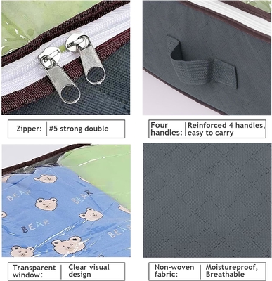 Budding Joy 90L Unterbett-Speicherbehälter, Schrank-Organisatoren und Lagerbehälter, klappbare Unterbett-Speicherbeutel für