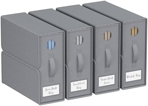 Lederorganisator und Lagerung, 4-Pack, König/Königin Größe (Grau), Lederorganisator, Stofflagerbehälter für Leder,