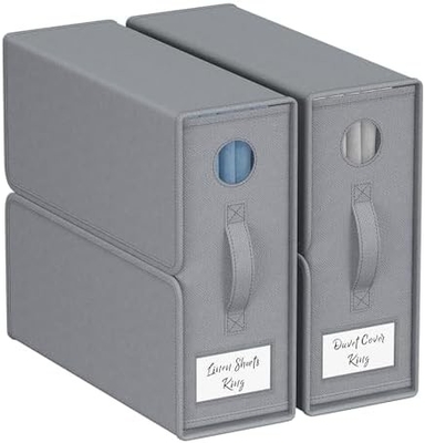 Lederorganisator und Lagerung, 4-Pack, König/Königin Größe (Grau), Lederorganisator, Stofflagerbehälter für Leder,