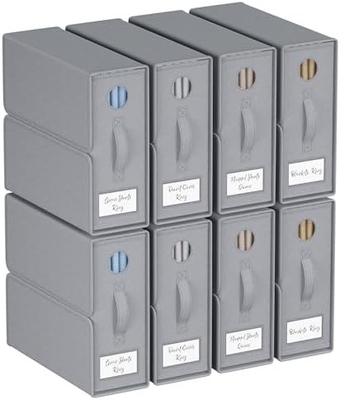 Lederorganisator und Lagerung, 4-Pack, König/Königin Größe (Grau), Lederorganisator, Stofflagerbehälter für Leder,