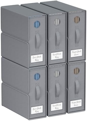 Lederorganisator und Lagerung, 4-Pack, König/Königin Größe (Grau), Lederorganisator, Stofflagerbehälter für Leder,