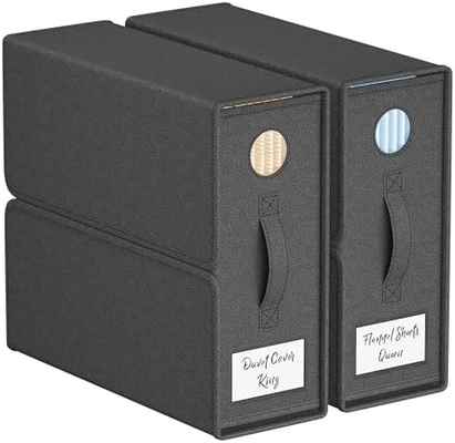 Lederorganisator und Lagerung, 4-Pack, König/Königin Größe (Grau), Lederorganisator, Stofflagerbehälter für Leder,