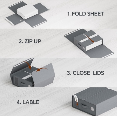 Lederorganisator und Lagerung, 4-Pack, König/Königin Größe (Grau), Lederorganisator, Stofflagerbehälter für Leder,