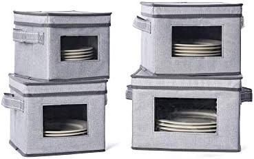 VENO 2 Pack Wine Glass Storage Box mit Deckel und Griff, Glaswaren, China Organizer, ideal zum Bewegen, Transport.