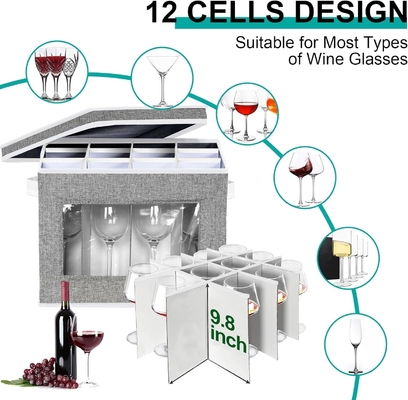 HOMYFORT Wein Glas STEMWARE Lagerkisten, CHINA Lagerung CONTAINERS Kiste mit Trennern
